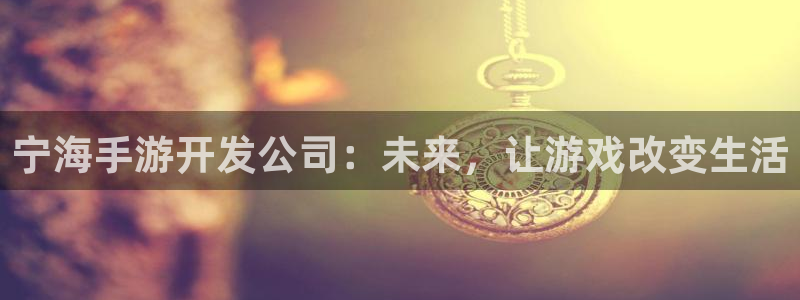 V8娱乐登录：宁海手游开发公司：未来，让游戏改变生活