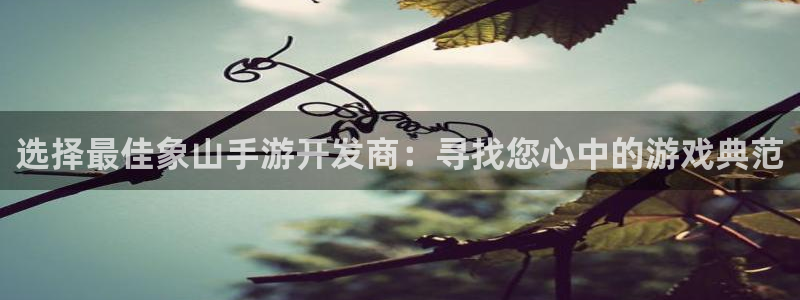 V8娱乐平台：选择最佳象山手游开发商：寻找您心中的游戏典范